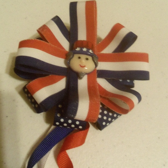 🍉🍉Handmade Patriotic Hair Bow🍉🍉 - Picture 3 of 3